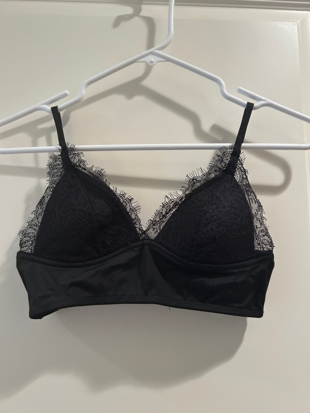 Unbranded Eyelash Lace Trim Wireless lightly padded Bralette multi adjust hook S